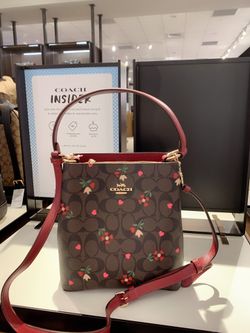 Coach Small Town Bucket Bag In Signature Canvas With Heart Petal Print