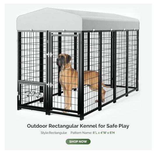 Dog Kennel New In Box 8×4 - customizable shape