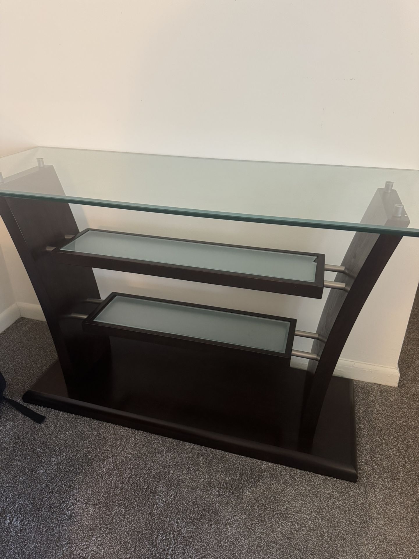 Glass & Wood Accent Table