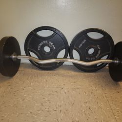 Curl Bar With Plates 