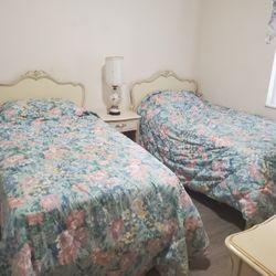 Two Twin Beds + Dresser & Mirror + Nightstand