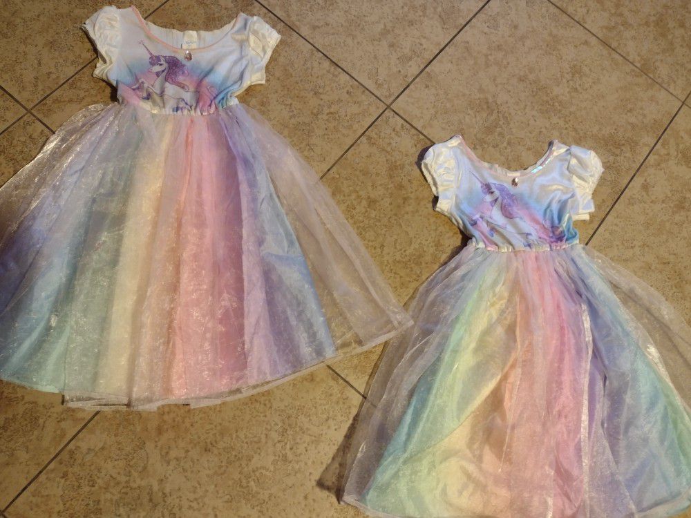 2-Twin Rainbow White Unicorn Dresses  Simply by Design