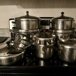 Vintage Farberware Stainless Steel 15 Peice Set