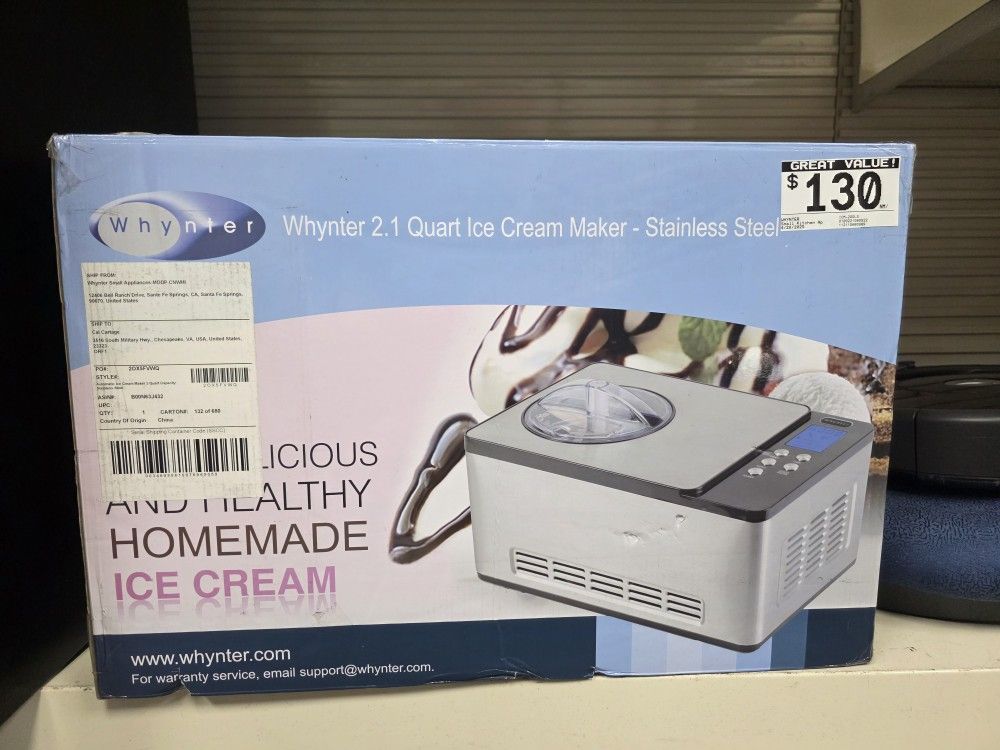 Whynter 2.1 Quart Ice Cream Maker