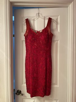 Night Vogue Red Beaded Dress Size Small
