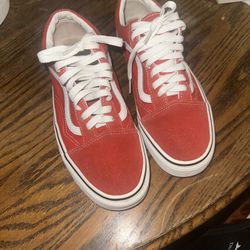 Red/White Vans; Size 8.5