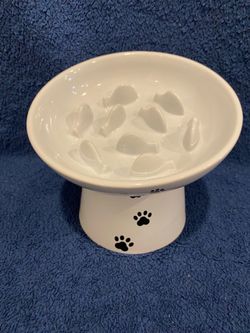 NEW Raised Elevated Pet Slow Down Food Eating Dish Bowl Dog Cat