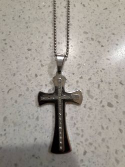 24 inch chain with silver cross