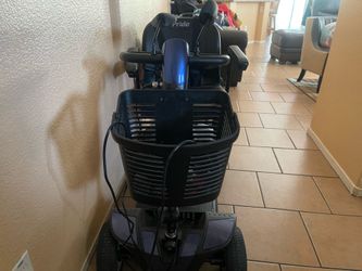 Blue mobility scooter