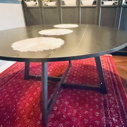 Black Round Dinning Table 59 By 59 Inches