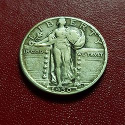 1930 -Р ** GREAT US LIBERTY STANDING SILVER QUARTER (STATUS: 100% GENUINE-ORIGINAL)