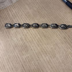 Vantage Siam Sterling Wide Hand Carved Bracelet