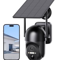 Solar Security Cameras Wireless Outdoor, Home Security Cameras System with 360° Panoramic View, Spotlight Night Vision (1pack)