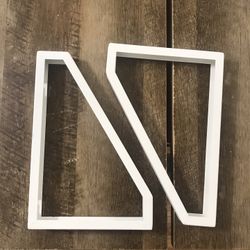 Two White IKEA Ekby Lerberg Brackets