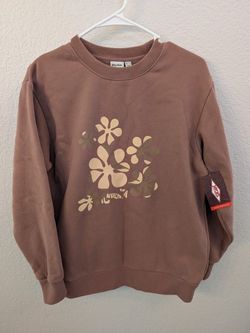 Rhythm Brown Floral Crewneck Sweatshirt Size XS NEW