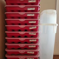 Storage Bins/Containers for Christmas Tree Ornaments & Wrapping Paper  ~  Organizers/Totes