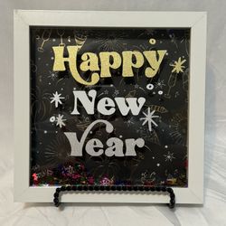 Happy New Year Decoration Decor Shadowbox Handmade
