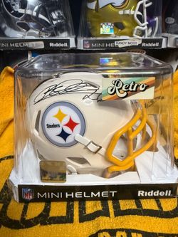 ROD WOODSON SIGNED PITTSBURGH STEELERS RETRO SPEED MINI HELMET