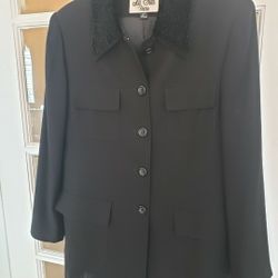 Le Suit Petite Women's Classic Black Lightweight Pea Coat Size: 10P