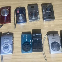 Cameras Lot Digital Canon,Sony, And Others 