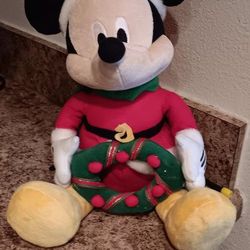 Mickey Mouse Musical Christmas Plush with Light Up Wreath 