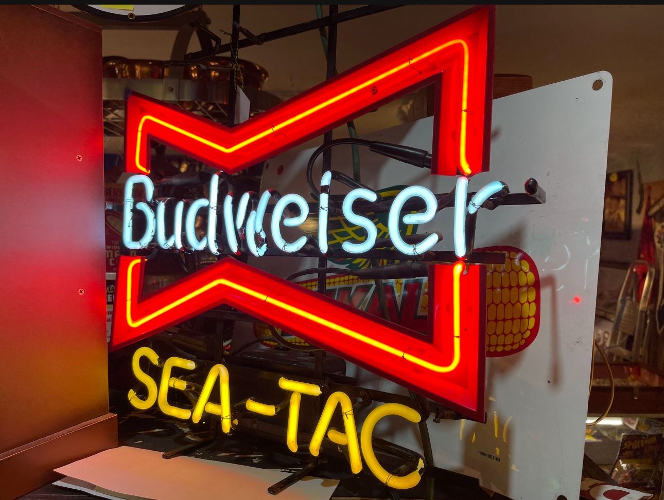 “ISO / Wanted” Vintage BUDWEISER “Sea-Tac” Neon sign