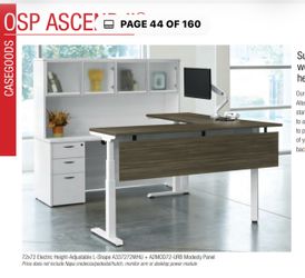 U shaped desk electrical height