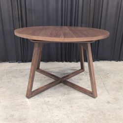 World Market Brown Wood Round Extension Dining Table