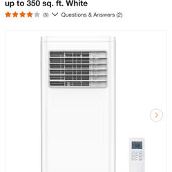 COWSAR 10,000 BTU (6,000 BTU DOE) 115-Volt Quiet 50 dB Portable Air Conditioner w/Dehumidifier Remote up to 350 sq. ft. White