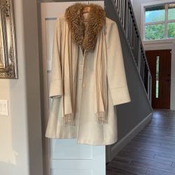 Michael Kors Rabbit Fur White Coat