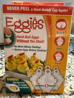 Eggies- Hard Boil Eggs Without The Shell