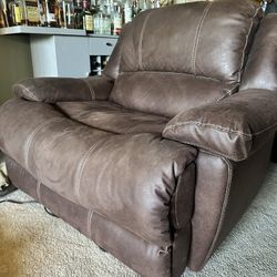 Recliner Electric Brown Microfiber