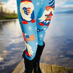 NEW Womens Patriotic 4th Of July Leggings Soft As Lularoe OS/TC/TC2 