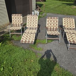 Vintage Aluminum Chairs And Loungers Read Description 