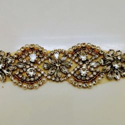 Wedding Dress Sash Or Hair Band Bride Applique Bridal Sash