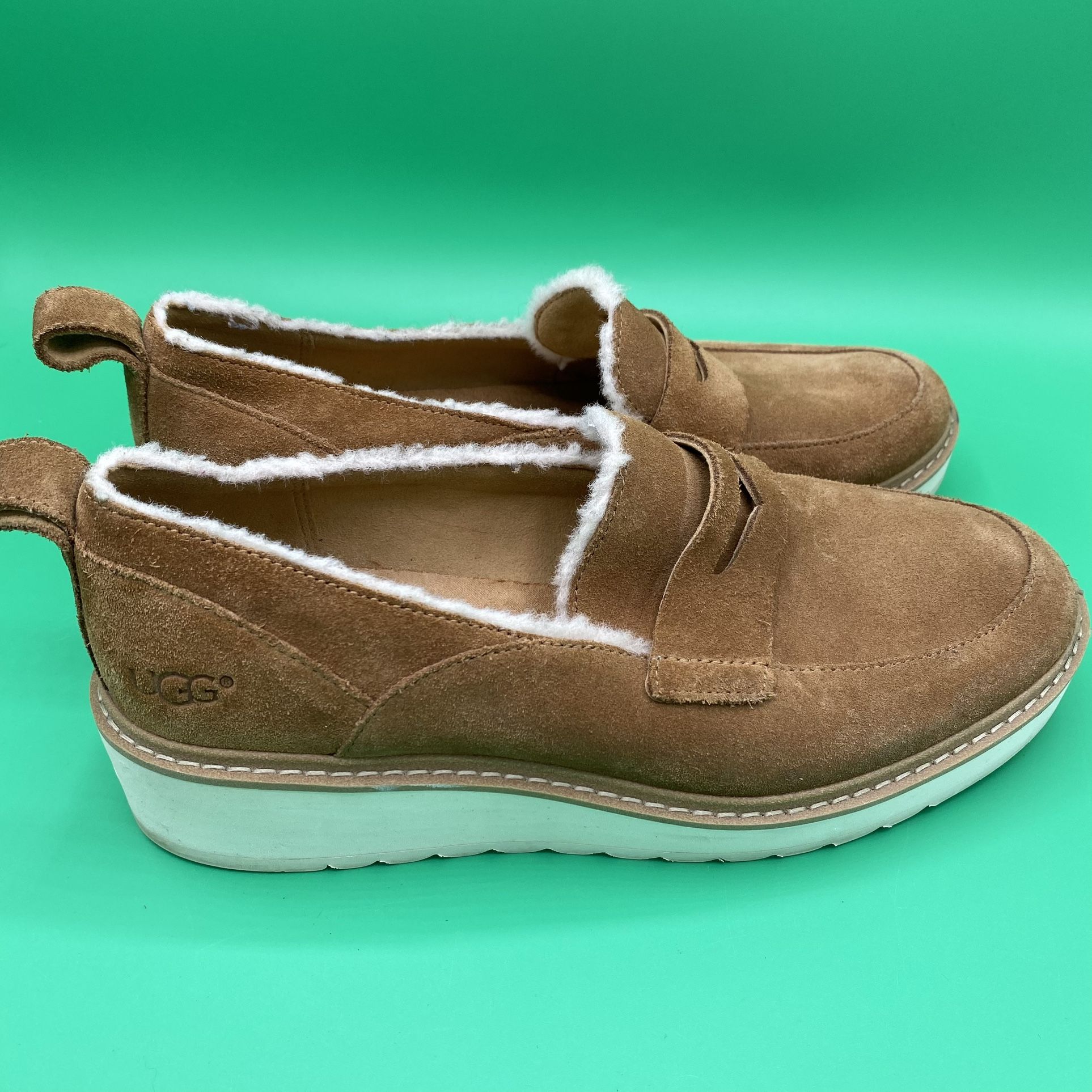 UGG Atwater Shoes Slip On Women’s Size 7 Brown Suede Loafers 1095231