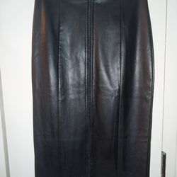 Size 4, black, leather, skirt
