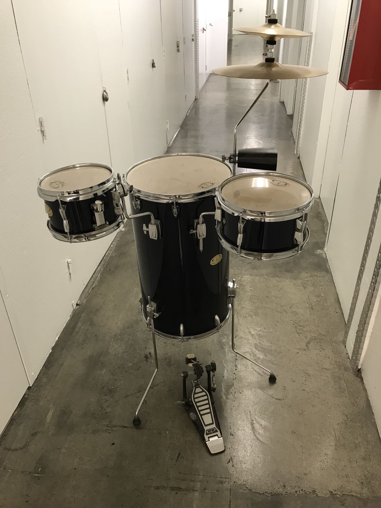 GP Percussion GP75MB Cocktail Drum Set (Midnight Blue)