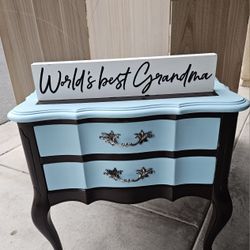 Blue & Brown Nightstand 
