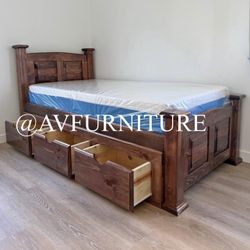 Twin Bed W 3 Drawers And Memory Foam Mattress 
