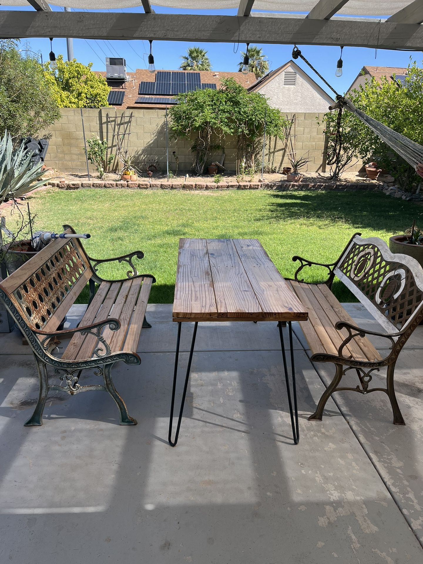 Antique Benches With Table $400