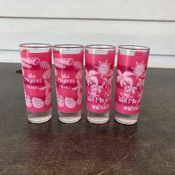 Isla Mujeres Mexico Shot Glasses set of 4
