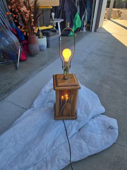 Oak Wood Table Lamp