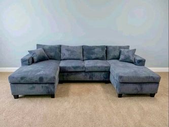 Modern Charcoal Gray U-Shape Sectional - Like New! Downpyment $85
