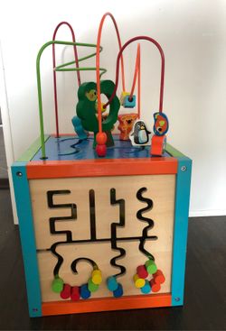Wooden activity cube