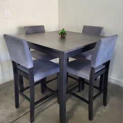 Gray Table & 4 Chairs - Good Condition