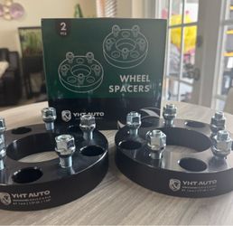 YHT AUTO 2Pc Wheel Adapters 5x5.5 to 5x5 1.25” 87.1mm 1/2-20 Black