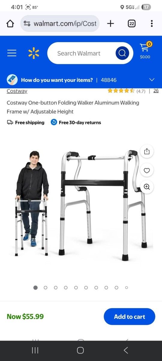Adjustable Aluminum Walking Frame