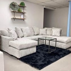 Grey Fabric Sectional. Brand New. 