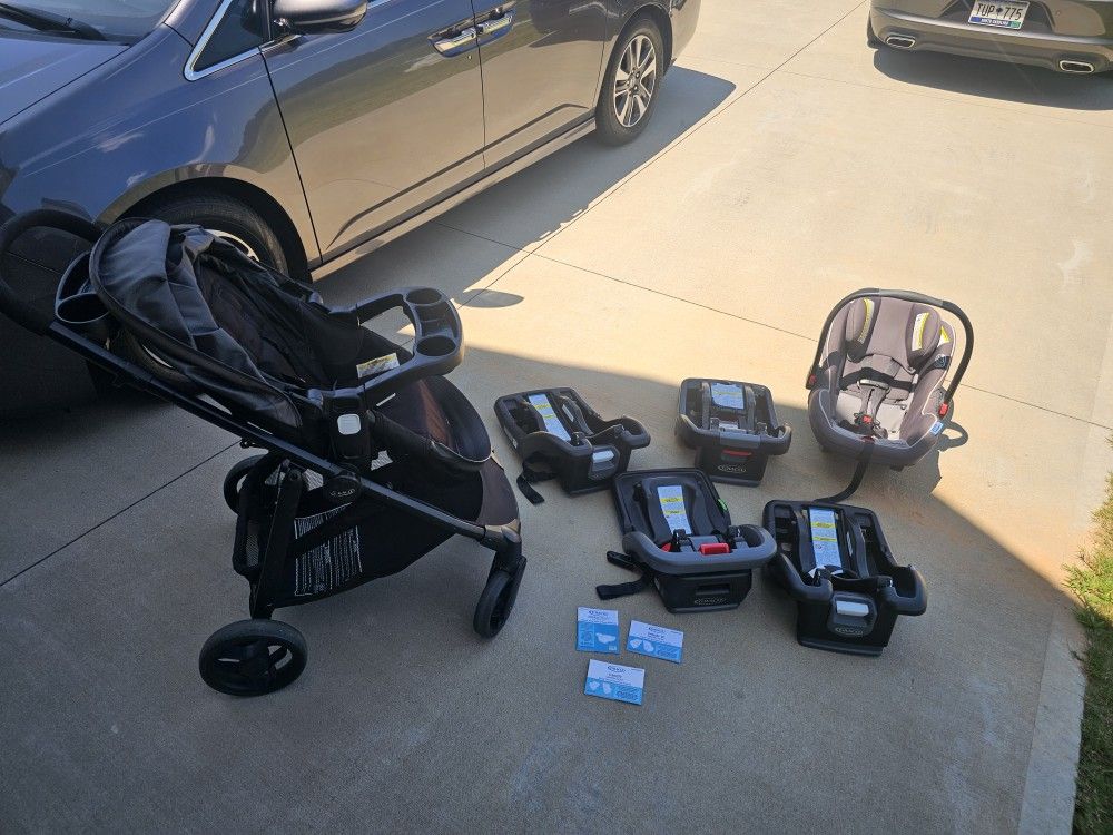 GRACO Snugride Car Seat- Stroller- Base COMBO